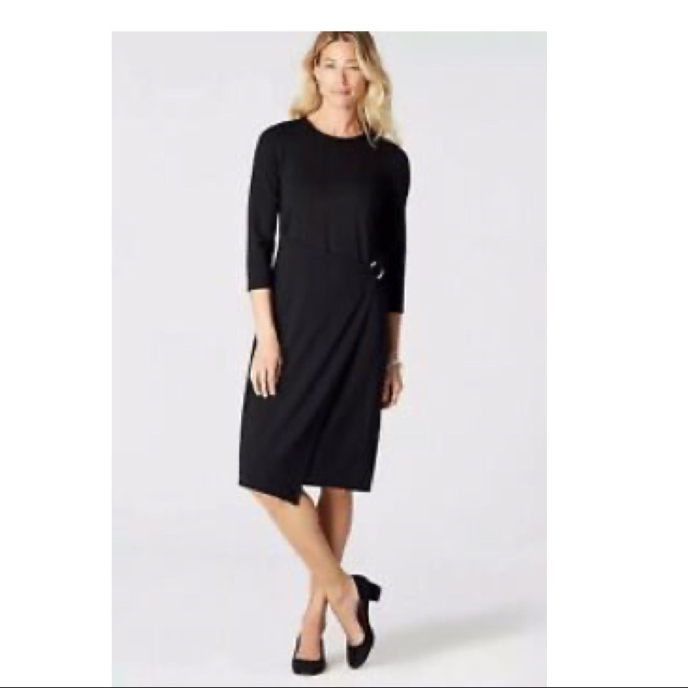 J Jill Wearever Draped Front Faux Wrap Dress
